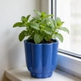 thumbnail image 3 of Mainstays Arlo 4" x 4" x 4" Round Royal Blue 100% Recycled Resin Planter, 3 of 9
