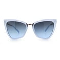 thumbnail image 3 of Womens Jewel Chain Arm Plastic Oversize Cat Eye Retro Diva Sunglasses All Blue, 3 of 6