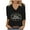 Black, variant on Women's Festive V Neck Blouse with 3/4 Sleeve and Classic Merry Christmas Wording Tees Tshirts Tops Shirts My Items