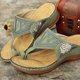 thumbnail image 4 of Sandalias de mujer Antideslizante Zapatilla ortopédica Flor Bordado Halter Volver Sandalias Casual Confort Verano Moda Zapatos de punta abierta Antideslizante Cuña baja Zapatillas de playa,Verde. Ormromra WRMH-760-7, 4 of 6