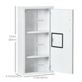thumbnail image 3 of kleankin Wall Mount Medicine Cabinet with 3 Tier Shelves for Bathroom, 3 of 10