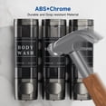 thumbnail image 4 of Shampoo and Conditioner Dispenser,Unisense Shower Soap Dispenser 3 Chamber No Drill Wall-Mounted Shampoo Dispenser for Shower Wall Mounted Shower Dispenser for Bathroom Hotel Large Capacity,Dark Gray, 4 of 7