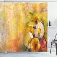 thumbnail image 1 of Ambesonne Yellow Flower Shower Curtain, Rose Painting, 69"Wx75"L, Mustard Orange, 1 of 3
