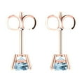 thumbnail image 4 of 1.5 Ct Round Cut Studs Natural Swiss Blue Topaz 14K Rose Solid Solid Gold Everyday Dainty Earrings Push Back, 4 of 7