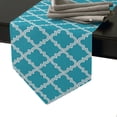 thumbnail image 2 of Blue Moroccan Geometric Checks Printed Table Runner Christmas Decorations for Home Table Runners for Wedding Party Home Decor, 2 of 5