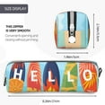 thumbnail image 3 of Cauagu Hello Summer3 Print Leather Pencil Pen Case - Stationery Bag Portable Stationery Bag Big Capacity Pencil Pouch Cosmetic Organizer Bag for Men & Women, 3 of 7