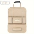 thumbnail image 1 of 1pc/2pcs Car Backseat Kick Mats, PU Leather Front Seat Protector Car Storage Bag, 1 of 5