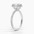 thumbnail image 2 of Dash Jewel 14K White Gold Plated 2 Ct Round Cut Lab Created Diamond Ring - Halo Solitaire with Accents Engagement Ring for Women - Elegant Gift for Her - Ideal for Celebrating Love, 2 of 6