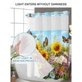thumbnail image 4 of No Hook Cloth Fabric Shower Curtain with Snap in Liner, Spring Wildflower Waterproof Shower Curtains Set with See Through Top Window, Floral Leaves Country Pastoral Bath Curtains Shower 72"x96", 4 of 6