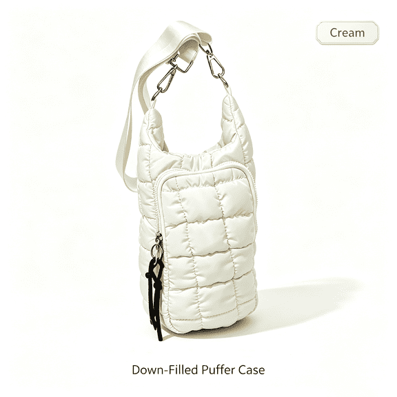 CHICAURA Down-Filled Water Bottle Carrier for 24-32 oz Bottles, 1 Pack, One Size, Cream