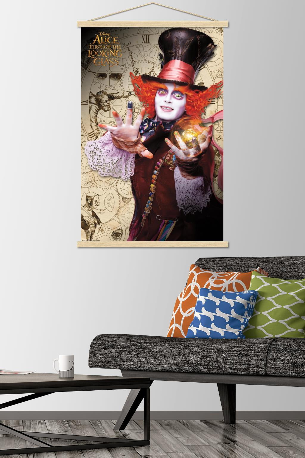 Disney Alice Through the Looking Glass - Mad Hatter Wall Poster with Wooden Magnetic Frame, 22.375" x 34"