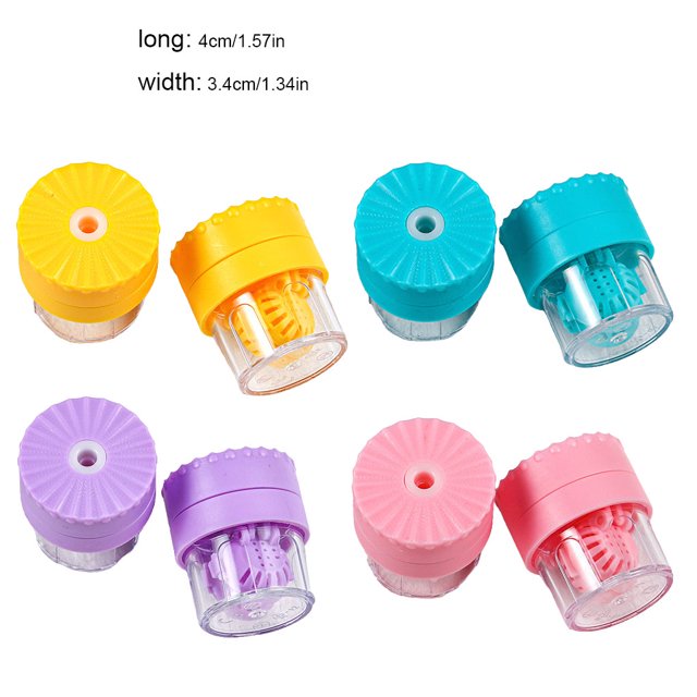 maskred Outil de Nettoyage de Lentilles de Contact Portable Professionnel Réutilisable Manuel Rotatif Conteneur de Remplacement pour Randonnée Violet 1Ensemble
