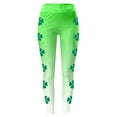 thumbnail image 4 of WEAIXIMIUNG Print Casual Leggings with Pockets for Women High Waist Leggings Lifting Pants with Pockets Straight Leg Leggings for Women Cotton M Green, 4 of 4