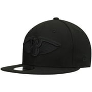Men's New Era New Orleans Pelicans Black On Black 9FIFTY Snapback Hat - OSFA