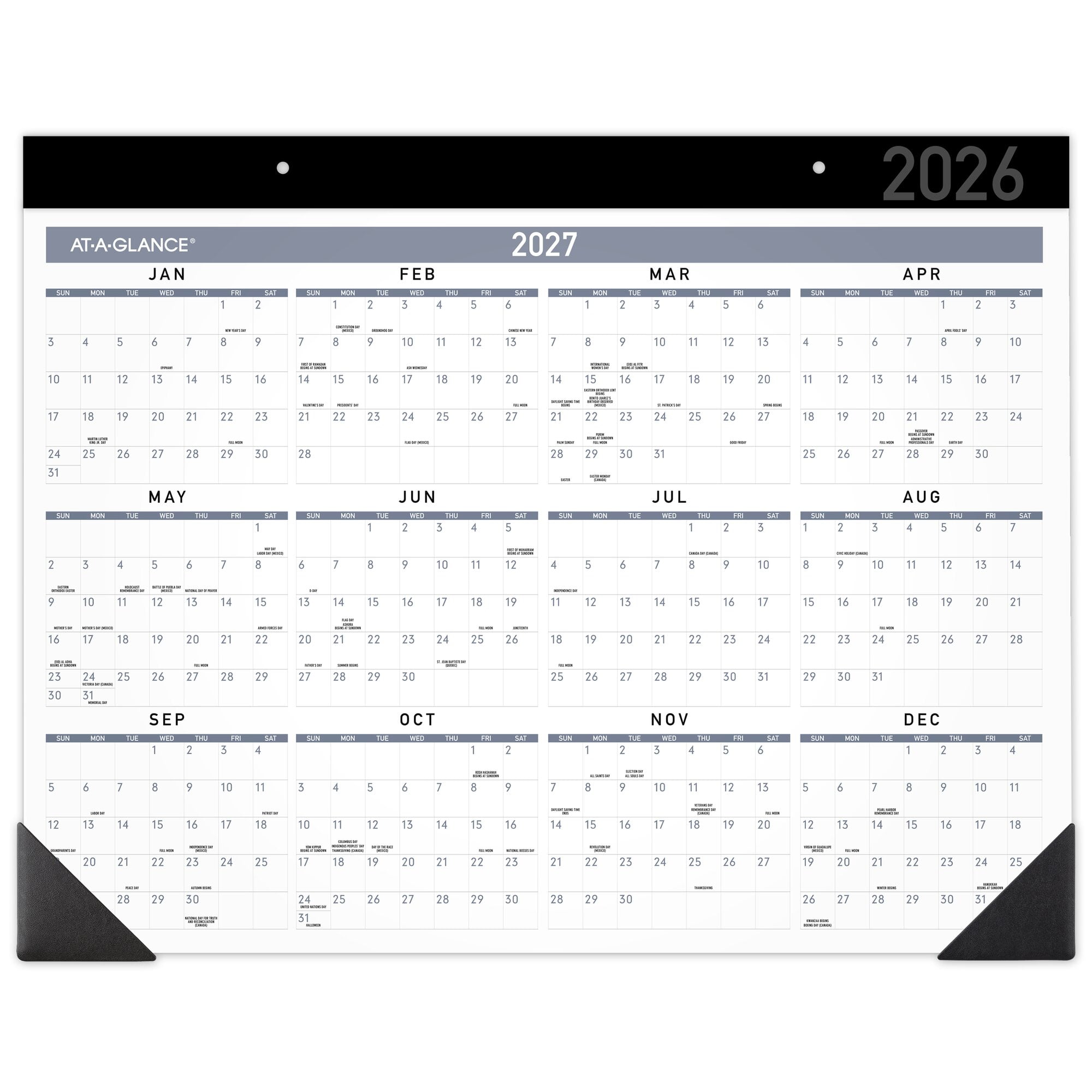 AT-A-GLANCE Contemporary 2026 Monthly Desk Pad Calendar Standard 21 34 x 17 -