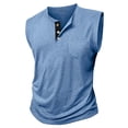 thumbnail image 6 of LTTVQM Muscle Tank Tops for Mens - Sleeveless 2026 Summer Spring Workout Gym Slim Fit Casual Henley Shirt Basic Tee Light Blue 3XL, 6 of 8