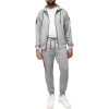 thumbnail image 4 of Cultura Men's Sweatsuit w/ Zipper Pockets, Zip Up Hoodie Track Suit for Running Jogging Sports Casual, Heather Grey/Red/White, Medium, 4 of 5
