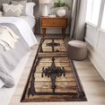 thumbnail image 5 of Runner Rugs 2x6 Ft, Vintage Doors Non Slip Area Rugs for Kitchen Bedroom Entryway, Classic Farmhouse Retro Wooden Grain Washable Carpet Runner Rug Floor Mats for Bedroom Home Decor, 5 of 9