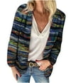 thumbnail image 2 of Jacenvly Womens Cardigan Sweaters Clearance Long Sleeve Christmas Stripes Knit Fall Coats For Women Warm Comfort Regular Tops Casual Trendy Jacket Blouse, 2 of 6