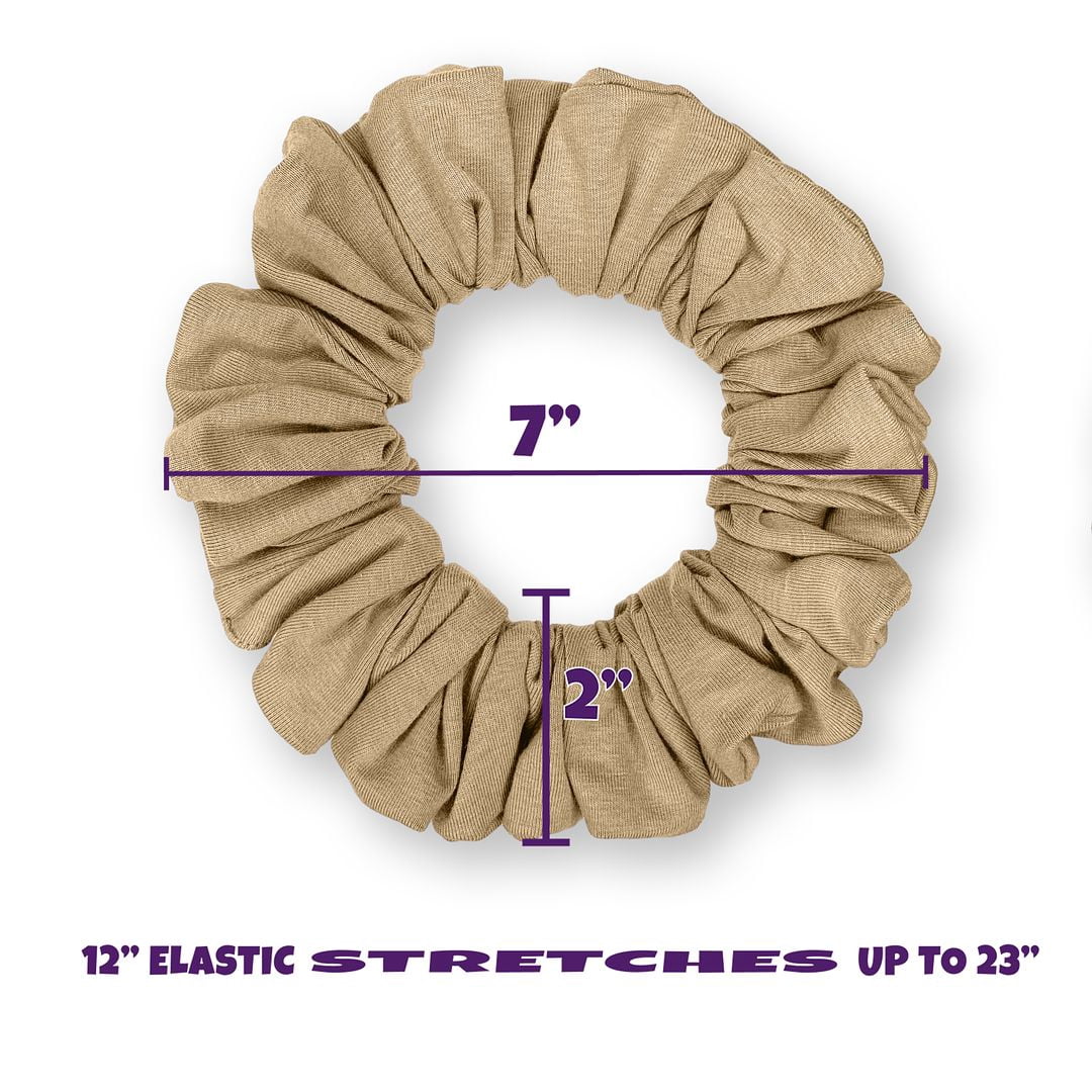 Scrunchies Cotton Knit Jumbo Size 3-Pack Ponytail Holder Made in USA Scrunchie King Beige