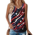 thumbnail image 2 of 250th Anniversary Tank Top for Women 1776-2026 - Sparkly Ombre American Flag V-Neck Sleeveless Tee - Patriotic 4th of July Graphic Blouse Multicolor XXXL, 2 of 3