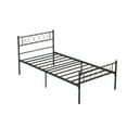 thumbnail image 6 of Twin/Full/Queen/King Size Metal Platform Bed Frame with Headboard and Footboard, Heart Shaped Bed Frame, 12.2 Inch Under Bed Storage, Steel Slat Support, No Box Spring Needed, Easy Assembly, 6 of 9