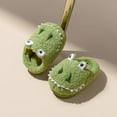 thumbnail image 2 of Otqutp Children Solid Color Slippers Fashion Cute Autumn and Winter Boys and Girls Slippers Flat Bottom Lightweight Soft and Comfortable Warm Solid Color Cute Animal Shape(Green,18-24 Months), 2 of 4