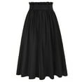 thumbnail image 4 of Belle Poque Women Vintage Skirt with Belt Elastic High Waist Flared A-Line Skirt Midi Skirt, 4 of 8