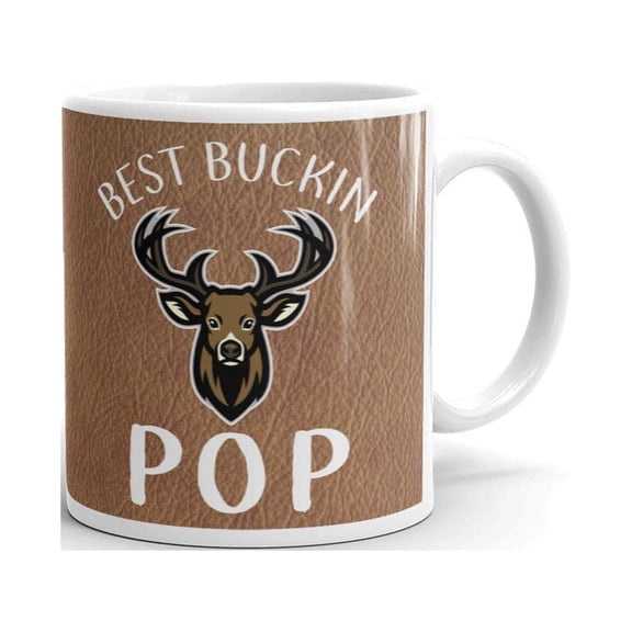 Best Buckin Pop Grandpa Gifts Coffee Tea Ceramic Mug Office Work Cup Gift 11 oz