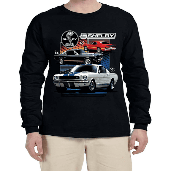 Shelby Ford Mustang Muscle Cars T-shirt Mens Graphic Tees Long Sleeve Tee Shirt