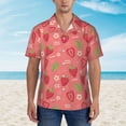 thumbnail image 4 of Fotbe Strawberry Floral Hawaiian Shirt for Men Unisex Summer Beach Casual Short Sleeve Cotton Linen Button Down Shirts-3X-Large, 4 of 9