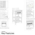 thumbnail image 6 of REALROOMS Pisa 20 Inch Bathroom Vanity with Carrera Countertop & 2 Storage Shelves, White, 6 of 9