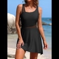 thumbnail image 4 of Traje de Baño de una Pieza para Mujer con Nudo Lateral, Ahuecado, con Falda y Braguita Incorporada. Negro M, 4 of 8