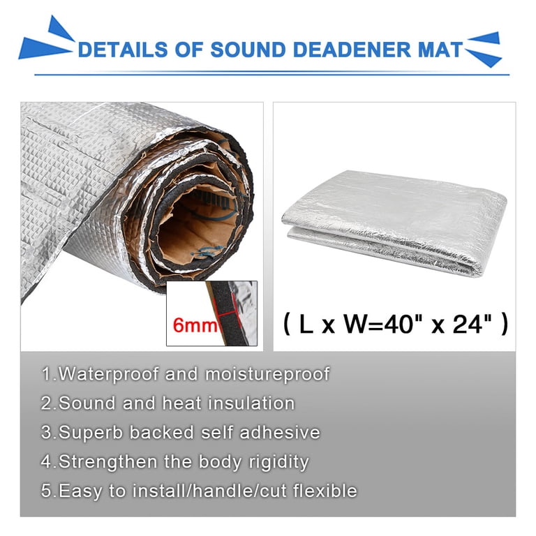 Unique Bargains 236mil 6.46sqft Car Auto Heat Sound Deadening