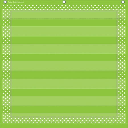 Teacher Created Resources, TCR20741, Lime Dots 7-pocket Chart, 1