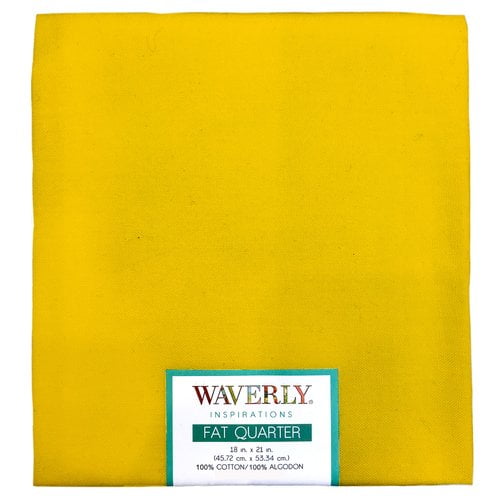 Waverly Inspirations Cotton 18" x 21" Fat Quarter Solid Sunshine Print Fabric, 1 Each