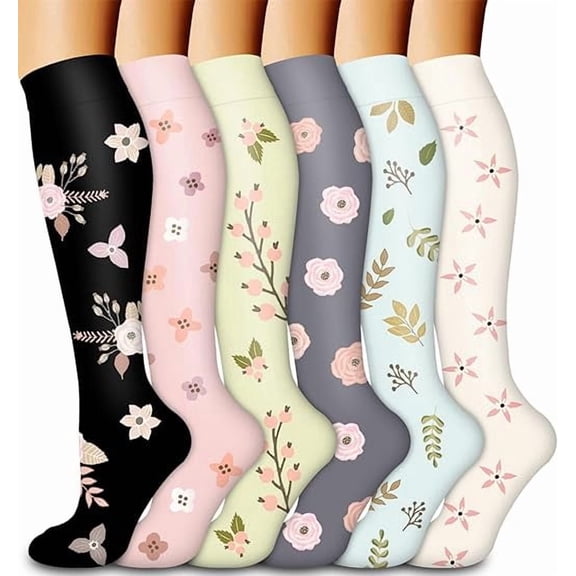 UZMOG 6Pairs Compression Socks for Women & Men,Best Support for Cycling Athletic Hiking Running