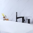 thumbnail image 3 of 360 Degree Rotatable Roman Waterfall Bathroom Bathtub Filler with Hand Shower, Elegant Deck Mounted Solid Brass Tub Faucet, Matte Black(with cUPC Certificated), 3 of 5