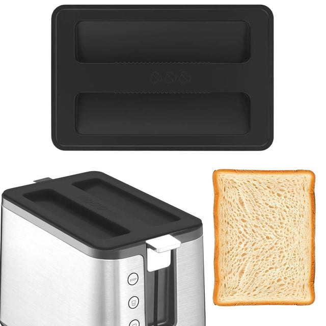 Black Silicone Short Toaster Cover, Heat Resistant Kitchen Appliance Protective Cover, Household Dust Lid for Toaster Protection