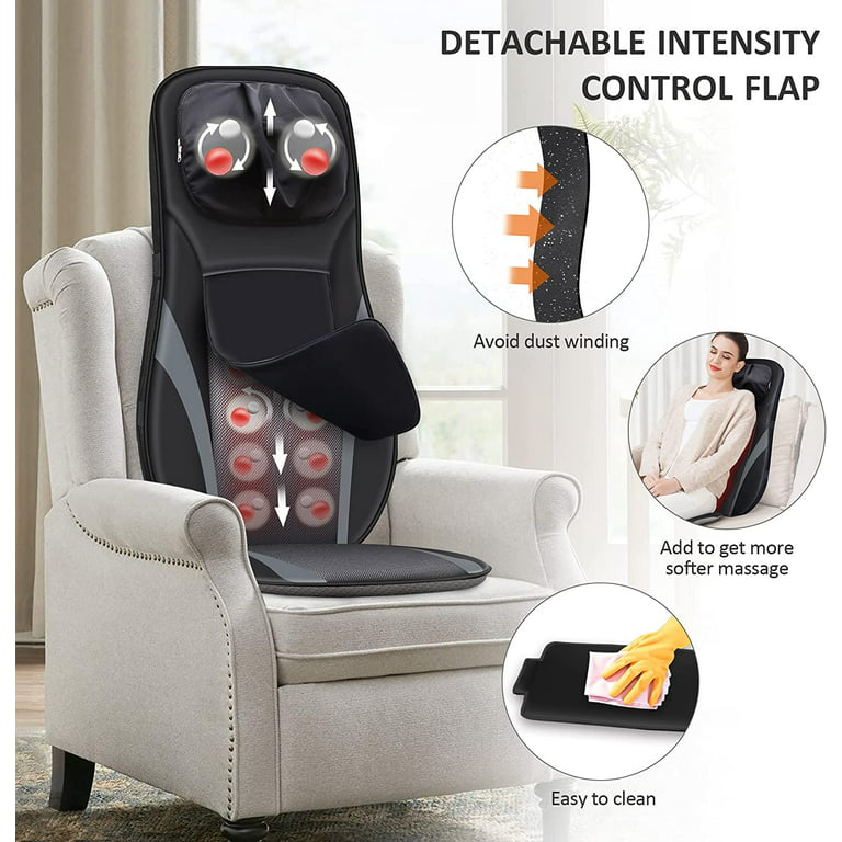 Snailax Massage Seat Cushion - Back Massager with Heat, 6 Vibration Massage  Nodes & 2 Heat Levels, Massage Chair Pad for Home Office Chair