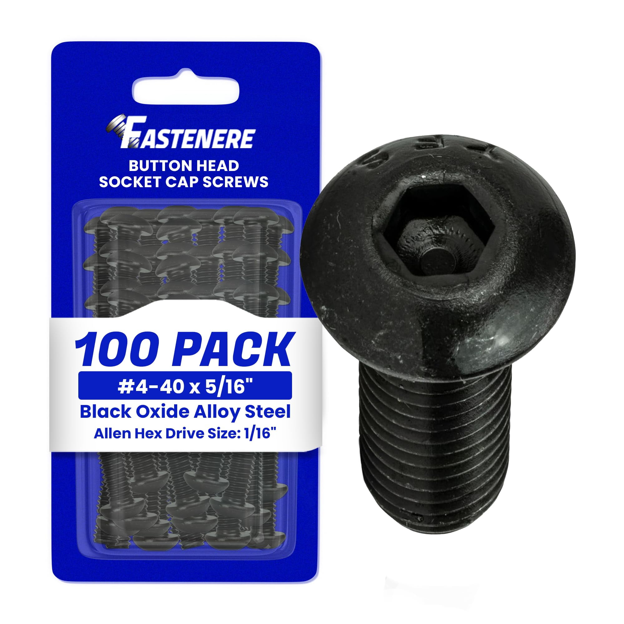 6-32 X 5/16 Button Head Socket Cap Screws Black Oxide Grade 8 Steel – Qty 100 - View #2