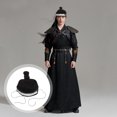 thumbnail image 4 of ColoMX Peluca Hanfu para hombre, postizo de estilo antiguo para Cosplay y disfraces tradicionales chinos, peluca de pelo para hombre con estilos Updo para disfraz Hanfu, 4 of 8