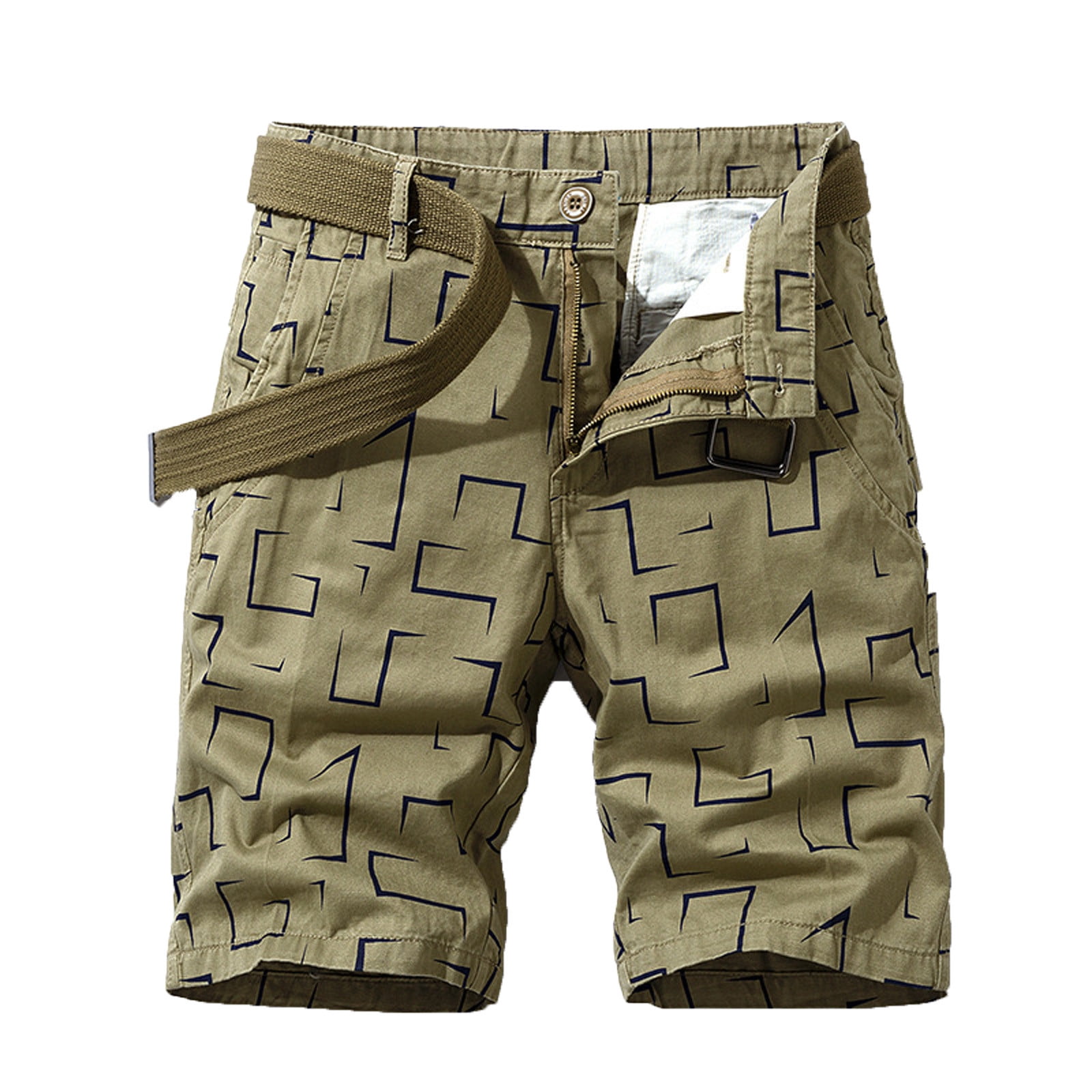 Fatuov Mens Casual Shorts Summer Cotton Lightweight Multi Pocket ...