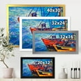 thumbnail image 4 of Boats During Warm Sunset Resting On The Water VII 32 in x 16 in Framed Painting Canvas Art Print, by Designart, 4 of 4