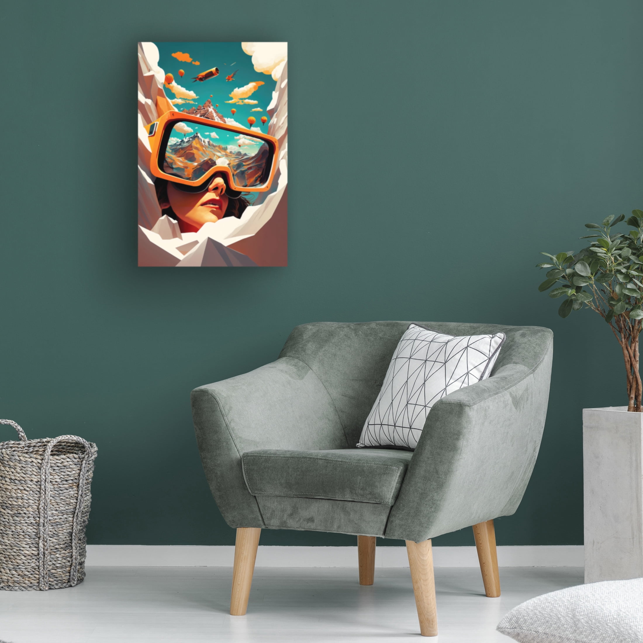 Canvas Wall Art - Ray Heere 'Surrealistic Selfies 4' Wall Art for Living Room, Bedroom, or Office Décor by Trademark Fine Art - 22 x 32 Inches