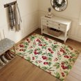 thumbnail image 3 of Area Rugs 4'x6'. Botanical Cherry Carpet Runner Indoor Outdoor Rugs Home Decor Aesthetic, Vintage Brown Forest Fruits Green Branch Non Slip Mats Washable Accent Rug for Living Room Bedroom, 3 of 8