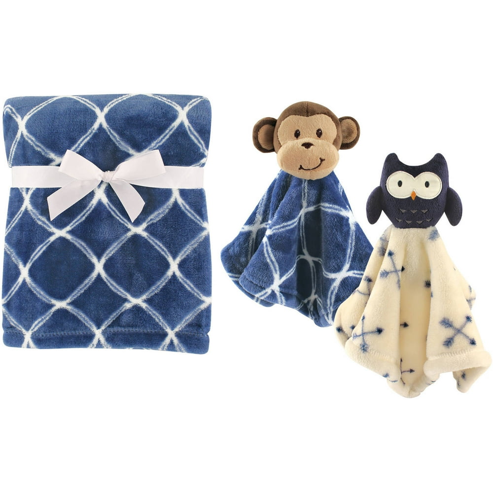 Hudson Baby Boys' Plush Blanket with Security Blankets, 2Pack, Choose