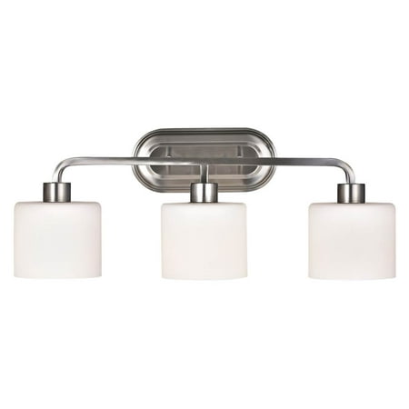 - CHLOE Lighting LEIA Transitional 3 Light Brushed Nickel Bath Vanity Light 24