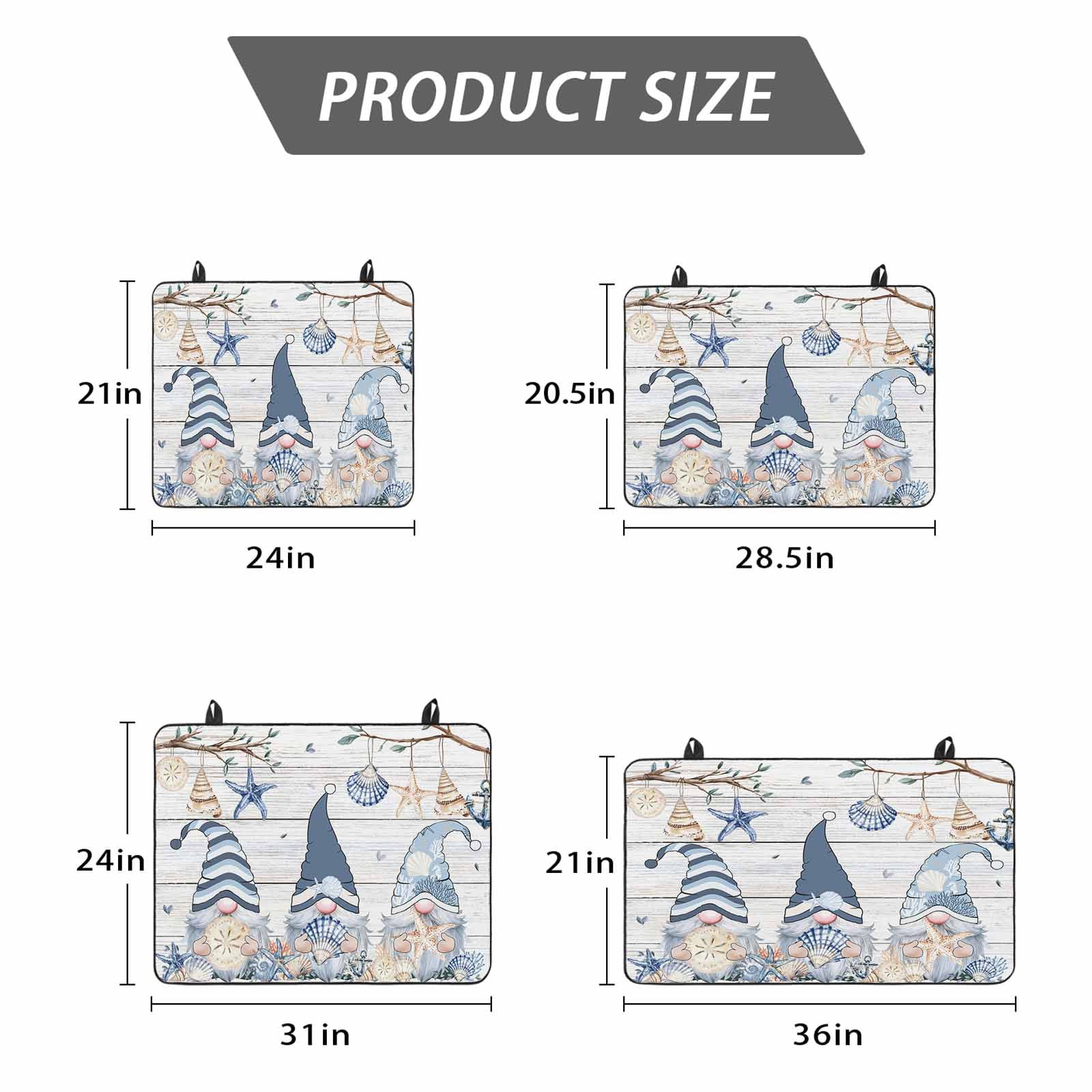 Coastal Eucalyptus Stove Top Cover for Electric Stove, Heat-proof & Non Slip Glass Top Stove Cover Protector, Ocean Blue Gnomes Starfish Leaf Wood Grain Kitchen Flat Cooktop Rubber Mat 24x21 Inches