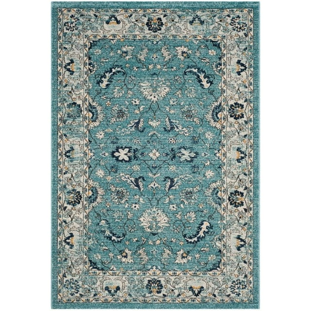 Safavieh Carmel 4' X 6' Power Loomed Rug in Turquoise and Beige
